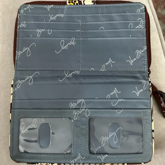 Vera Bradley Brown and Cream Paisley Wallet - Picture 4 of 10